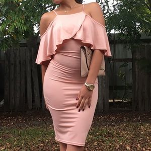 Off the shoulder midi dress